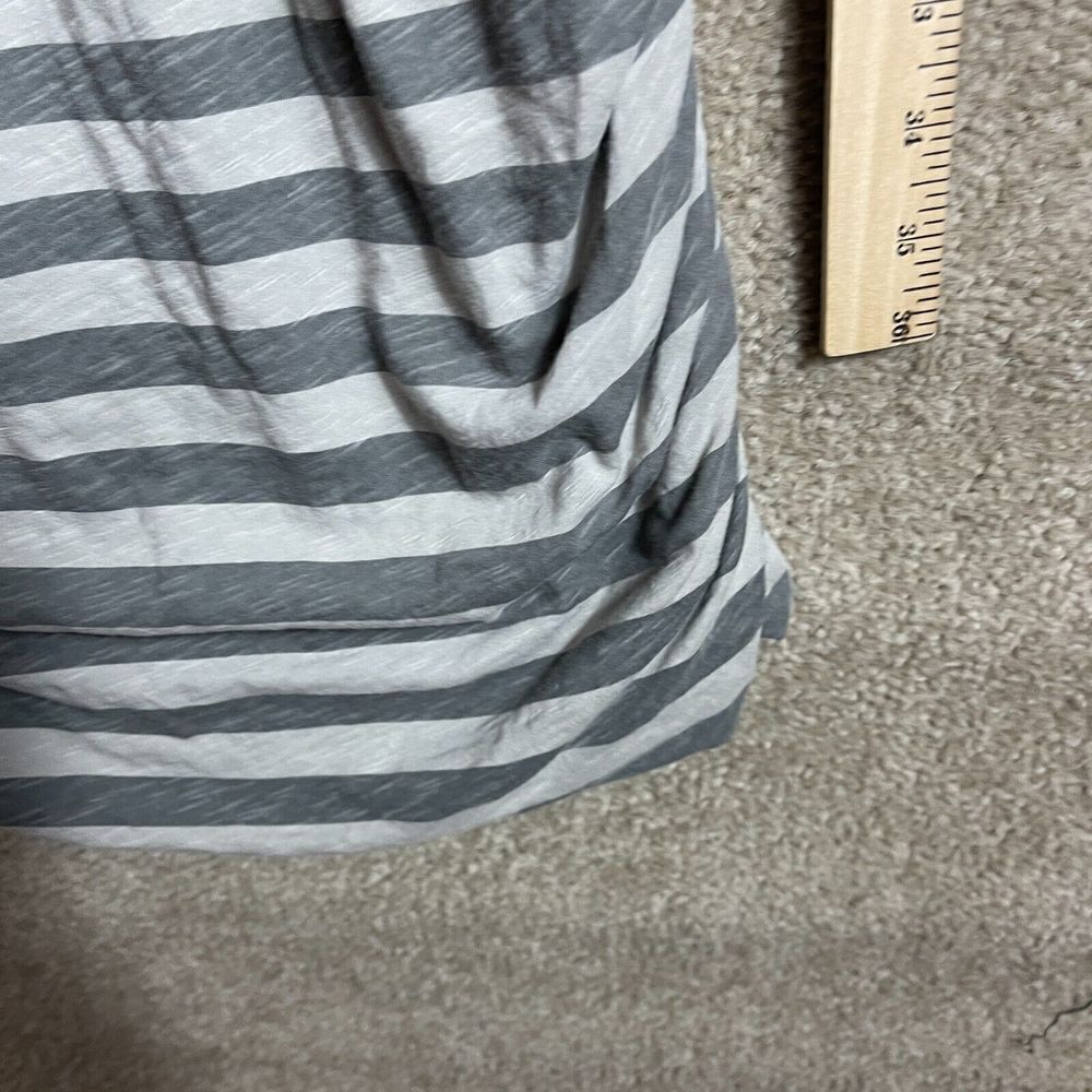 Sundry Sheath Dress Womens Size 3 L Gray Striped Long Sleeve Stretch Side Ruched - Picture 5 of 10